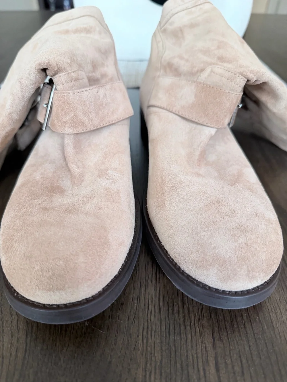 Jimmy Choo Toffee Suede Buckle Ankle Boots